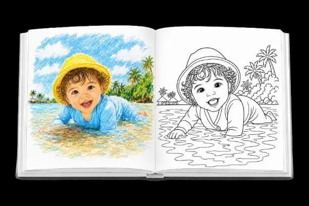 Personalized coloring book, 12-photo format