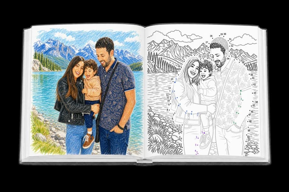 Dot to dot personalized from your family photos
