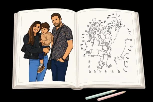 Dot to dot personalized from your family photos
