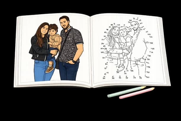 Album de coloriage personnalisé, format 6 photos