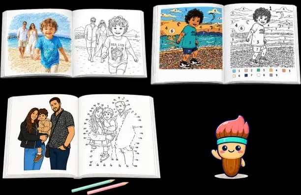 Album de coloriage personnalisé, format 6 photos