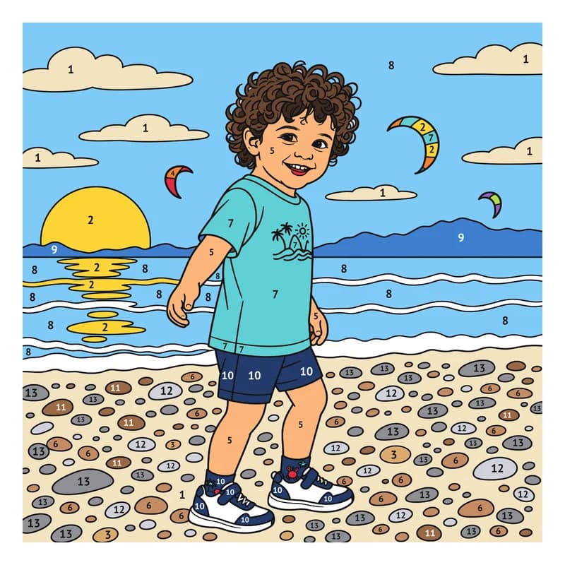 The photo redrawn as the book's color keepsake page
