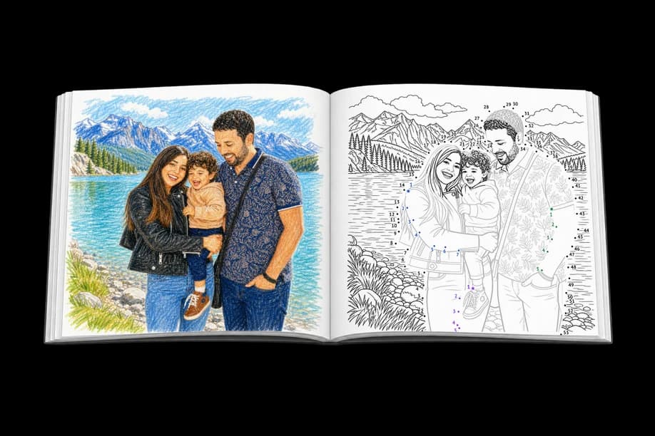 Personalized coloring book, 6-photo format