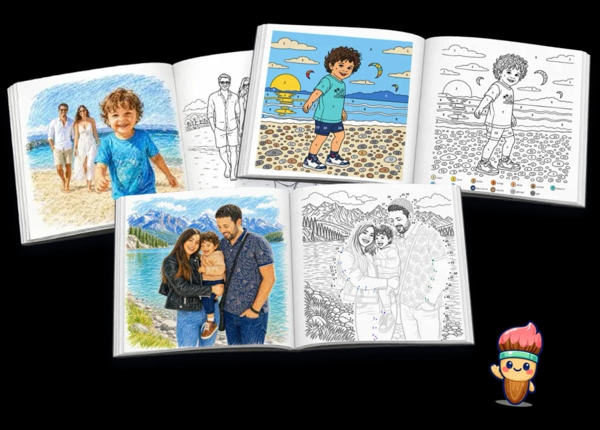 Personalized coloring book, 6-photo format