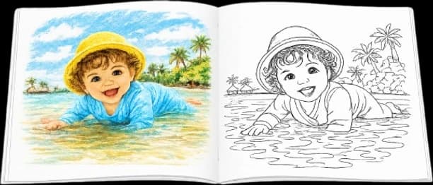 Album de coloriage personnalisé, format 6 photos