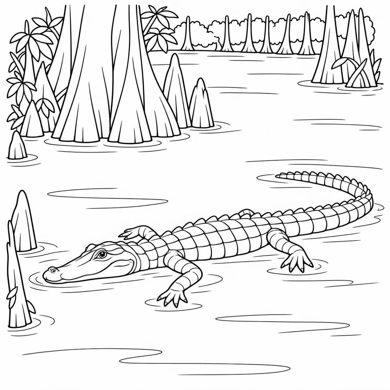 Coloring: American alligator coloring page