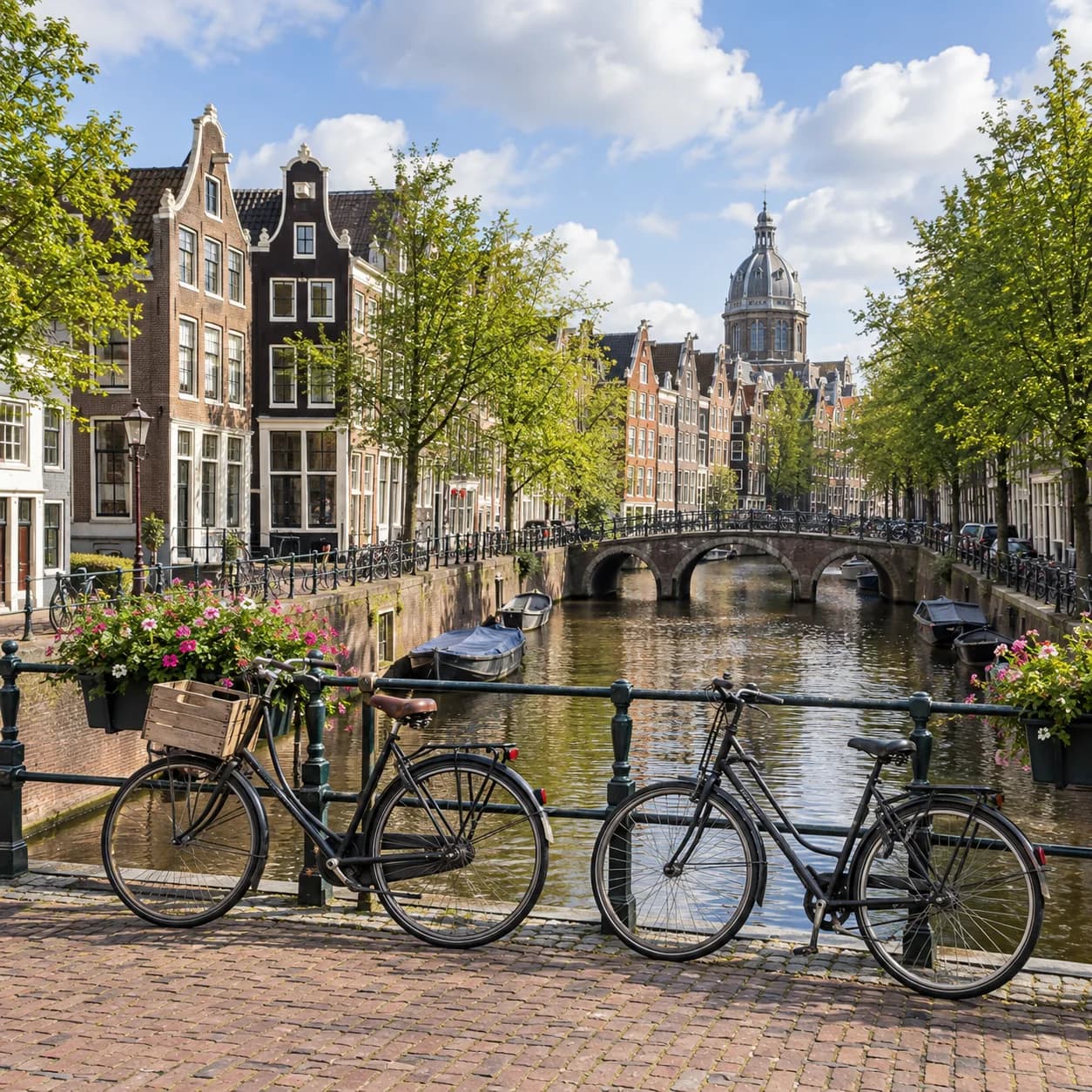 Photo réaliste: Coloriage des canaux d'Amsterdam