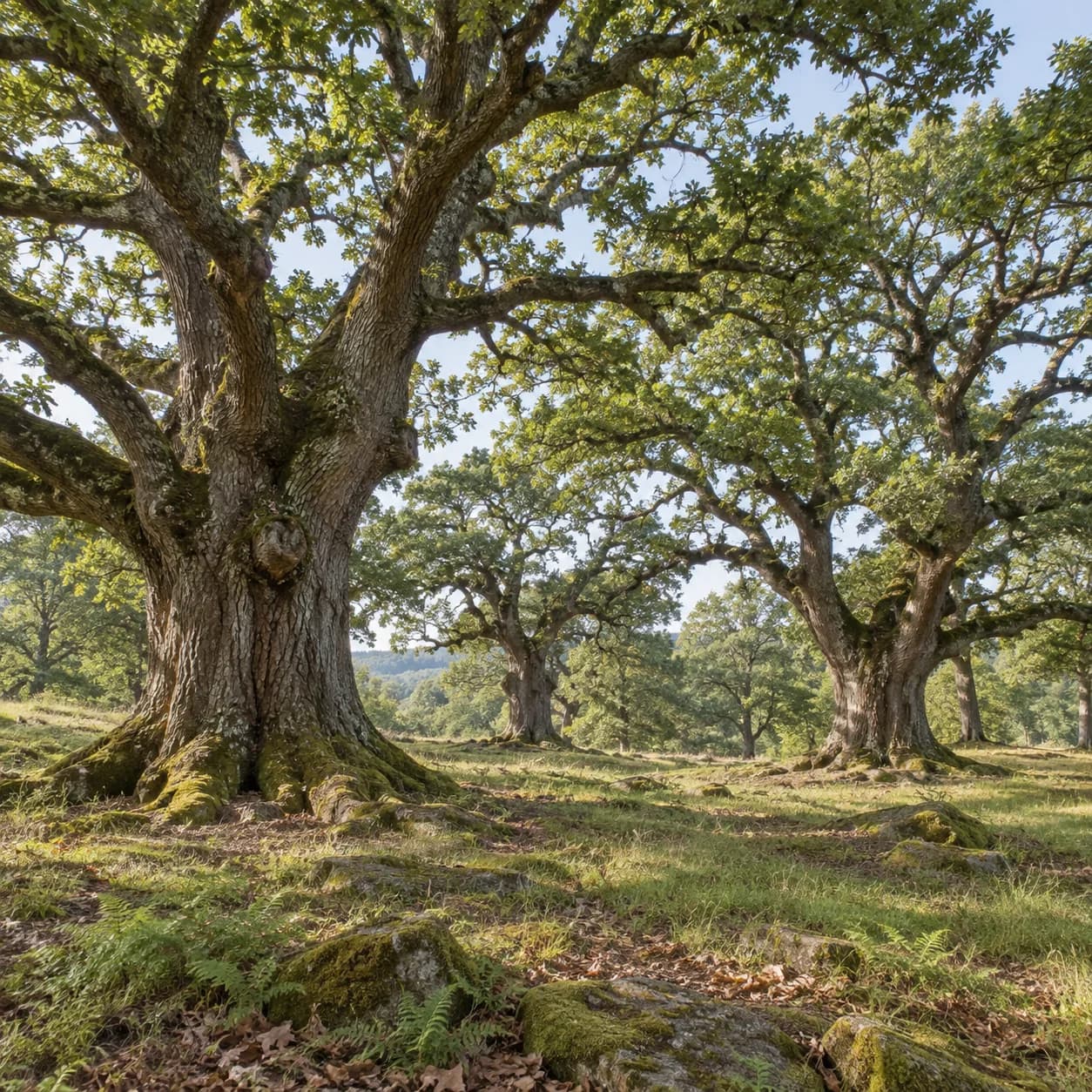 Realistic source: Ancient oak woodland ancient grove coloring page