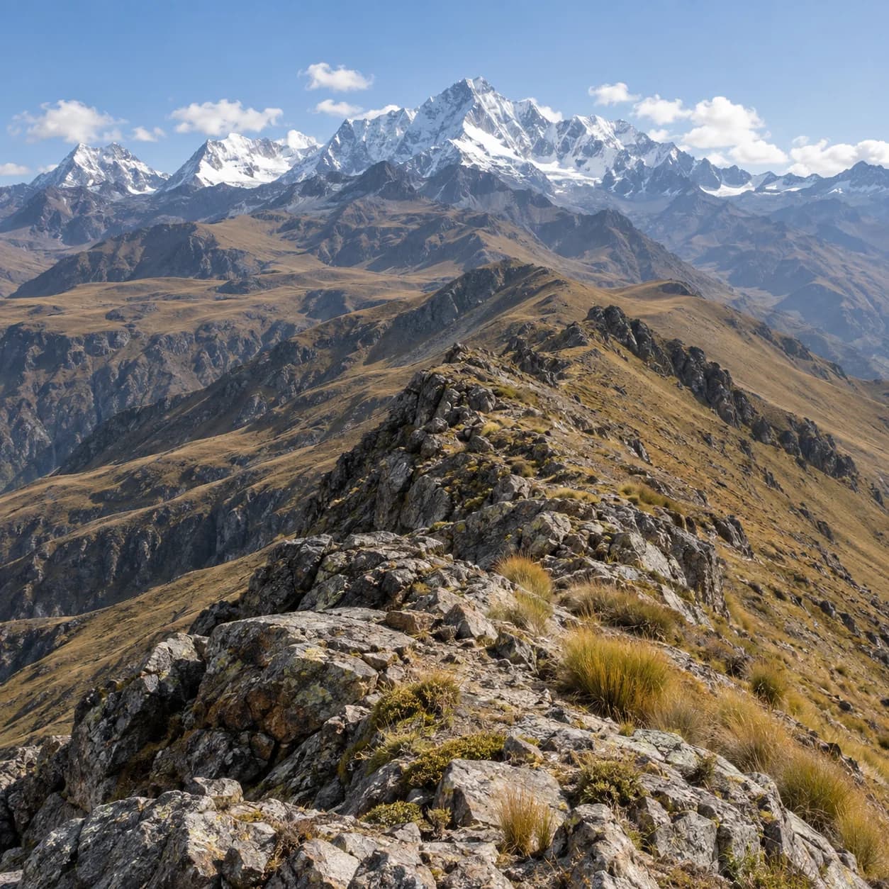 Photo réaliste: Coloriage de la cordillère des Andes : crête rocheuse
