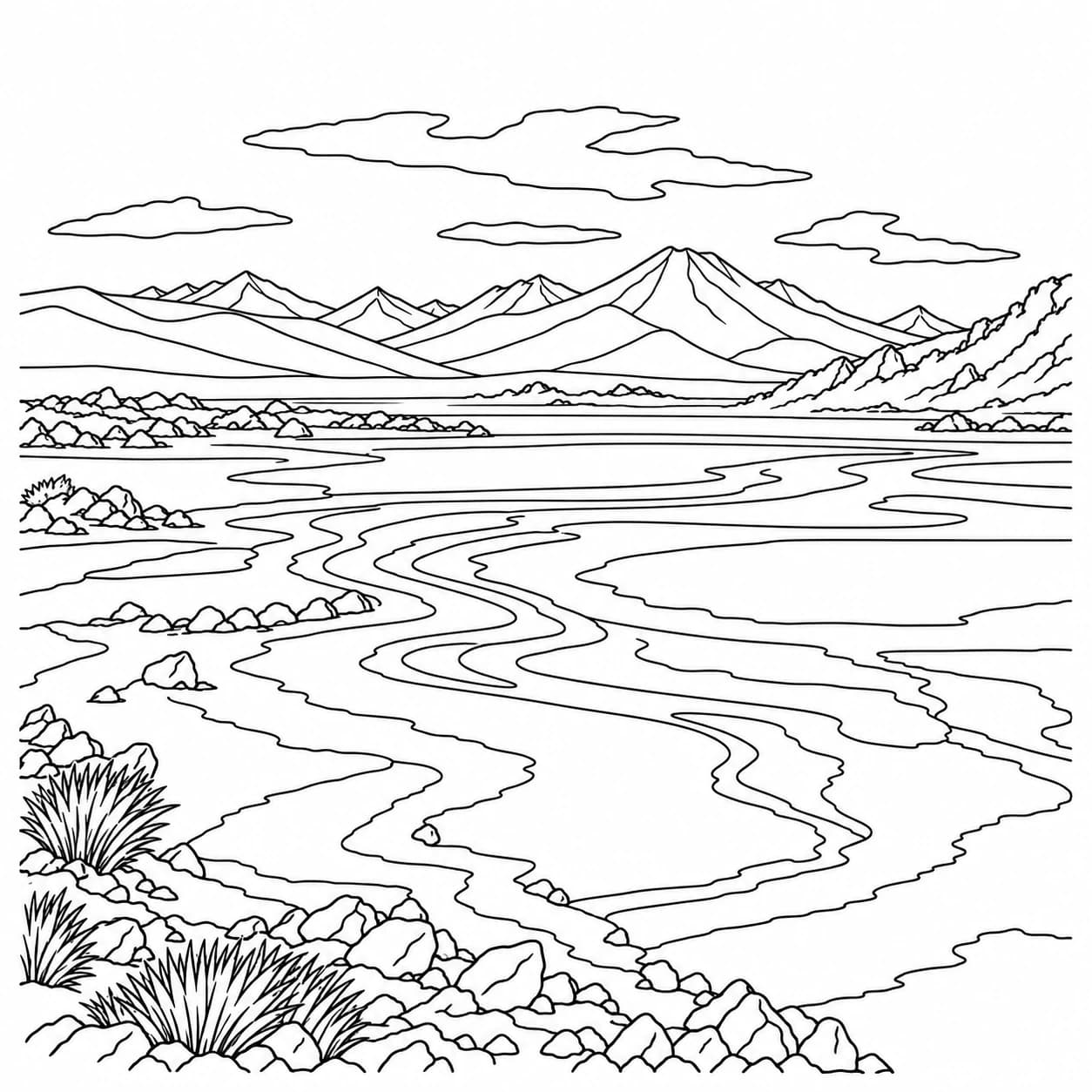 Coloring: Atacama Desert patterned ground coloring page