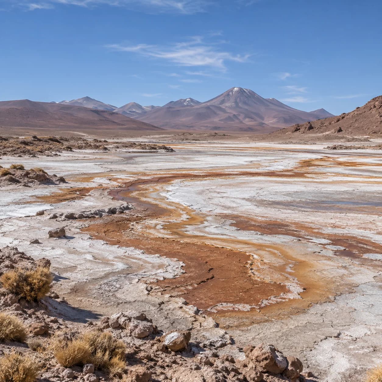 Photo réaliste: Coloriage du désert d'Atacama : sol aux motifs naturels