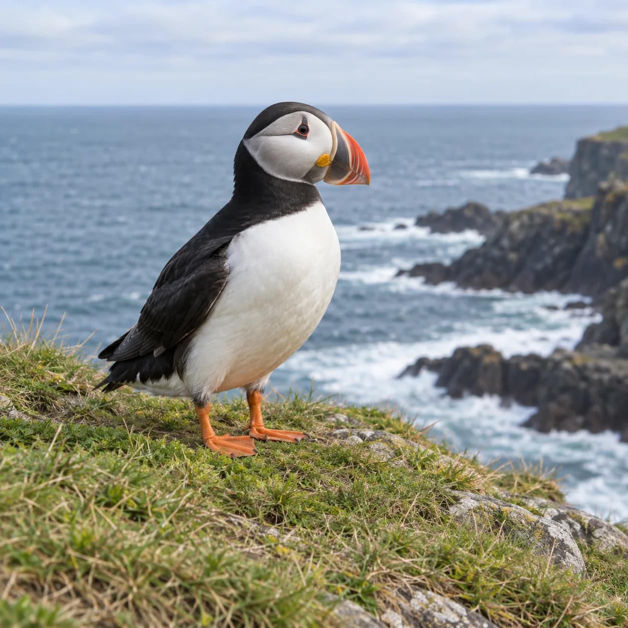 Realistic source: Atlantic puffin coloring page