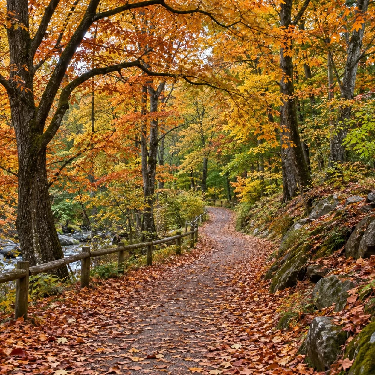 Photo réaliste: Coloriage de forêt en automne