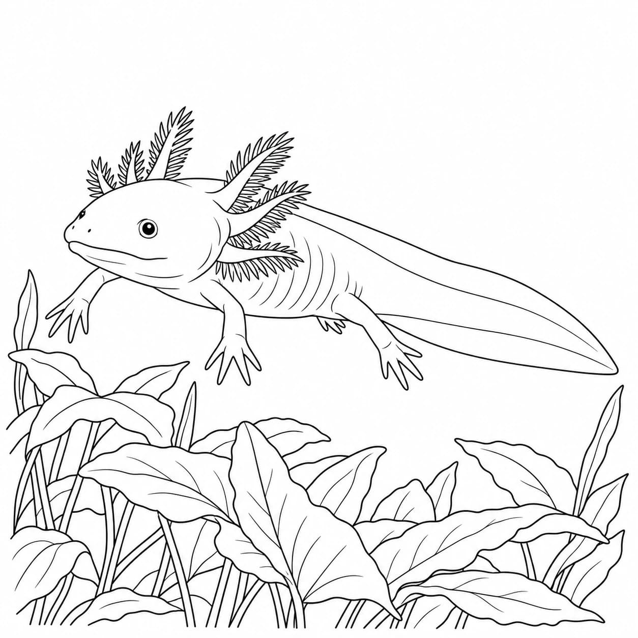 Colorear: Dibujo de ajolote para colorear