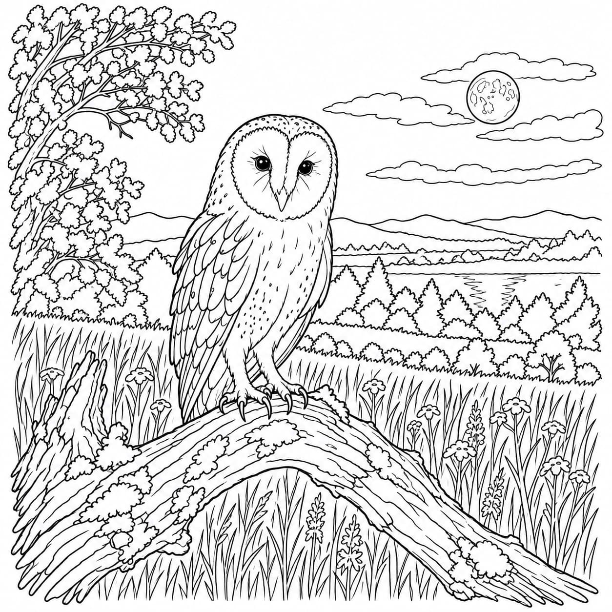 Coloring: Barn owl coloring page