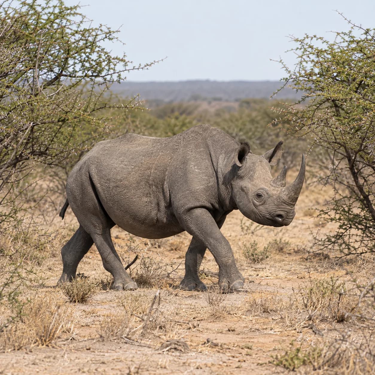 Photo réaliste: Coloriage de rhinocéros noir