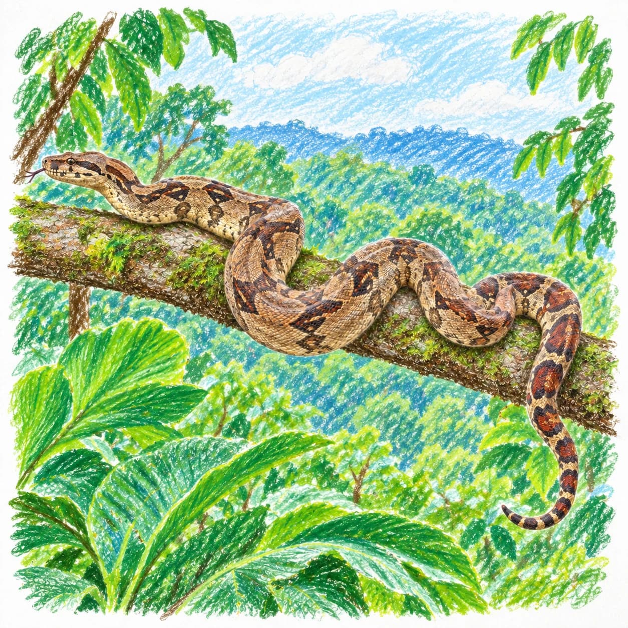 Modèle colorié: Coloriage de boa constricteur