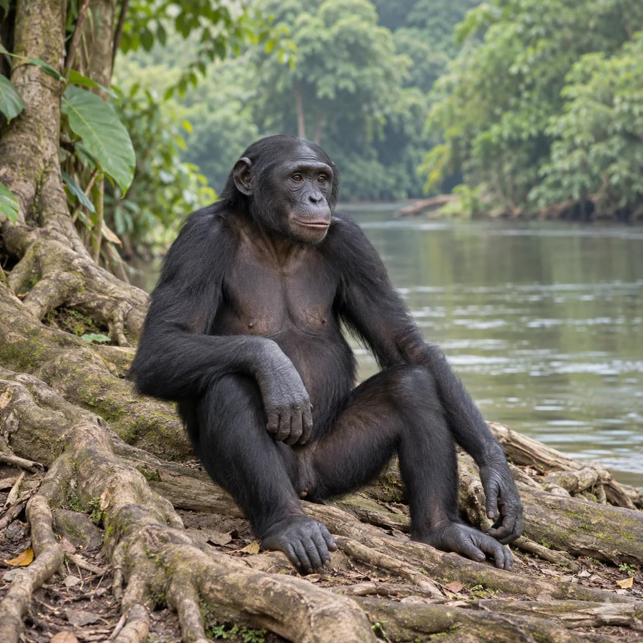 Photo réaliste: Coloriage de bonobo