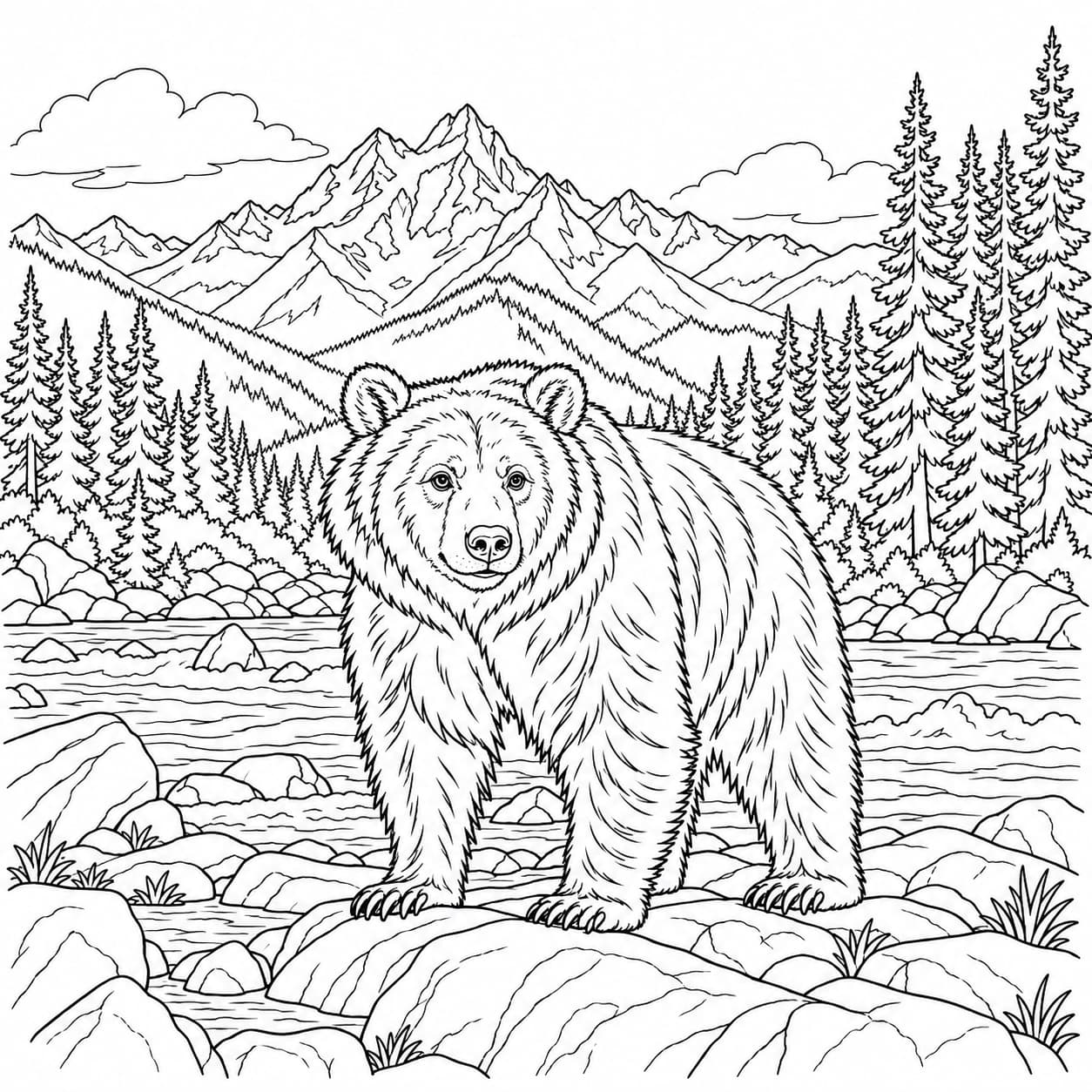 Coloring: Brown bear coloring page