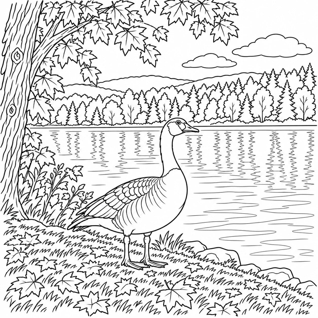 Coloriage: Coloriage de bernache du Canada