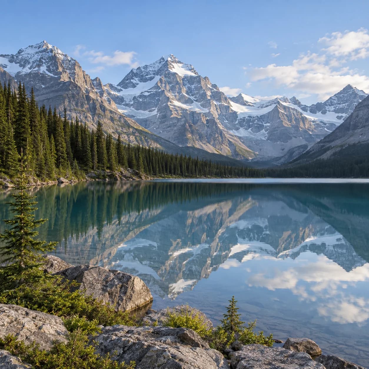 Realistic source: Canadian Rockies glacial lake coloring page