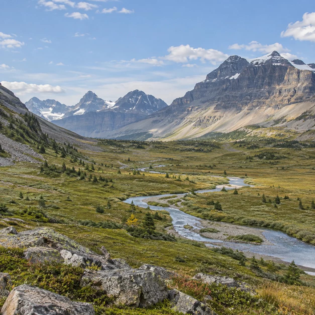 Realistic source: Canadian Rockies high valley coloring page