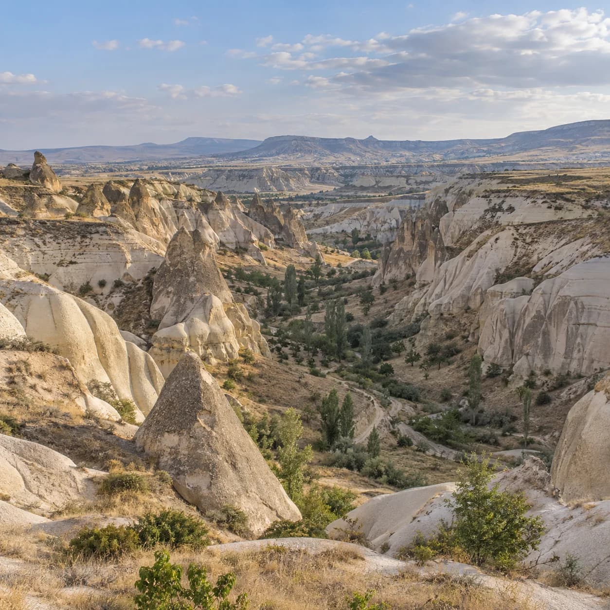 Photo réaliste: Coloriage des vallées de Cappadoce : gorge sinueuse