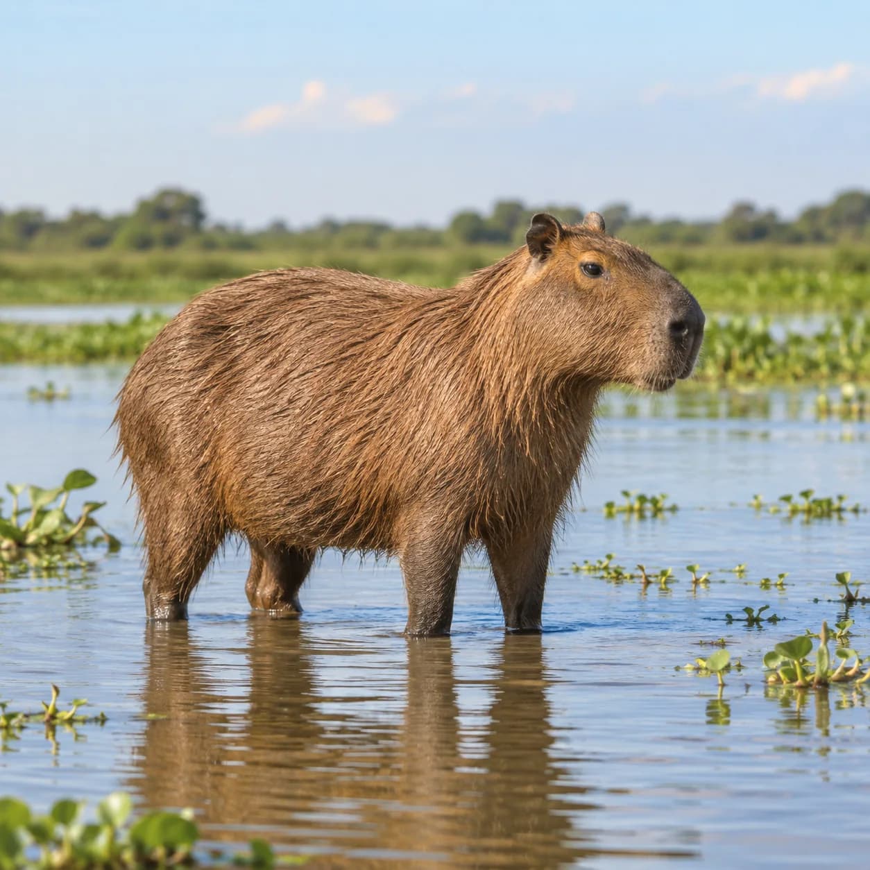 Realistic source: Capybara coloring page