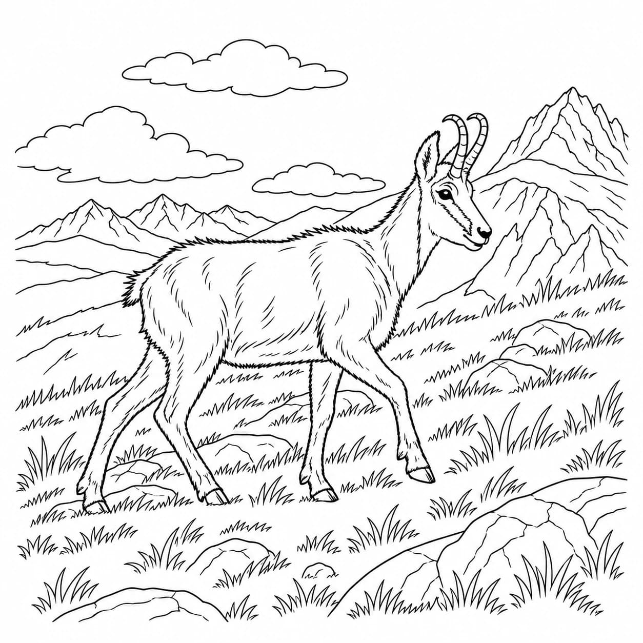 Coloriage: Coloriage de chamois