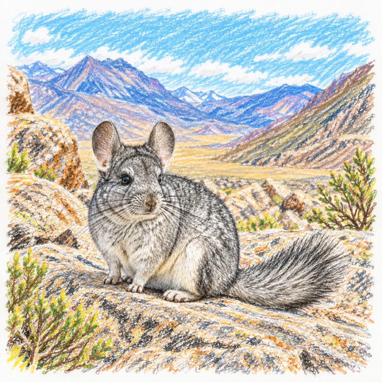 Colored model: Chinchilla coloring page