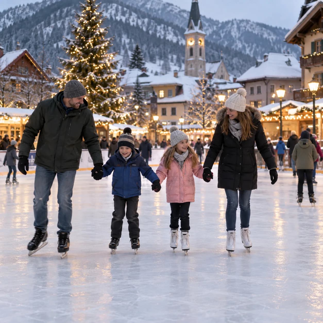 Photo réaliste: Patinoire de Noël : coloriage au numéro à imprimer