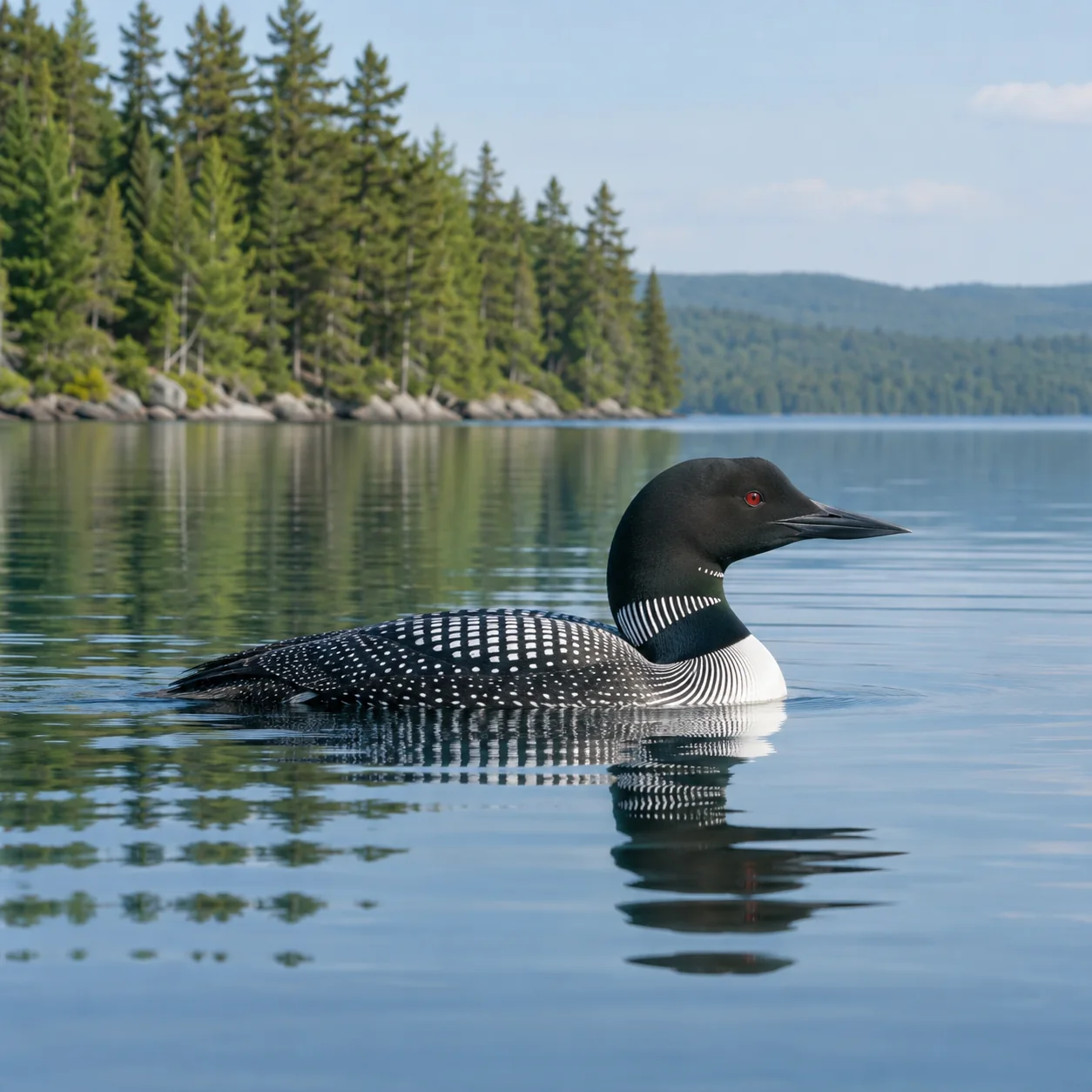 Photo réaliste: Coloriage de plongeon huard