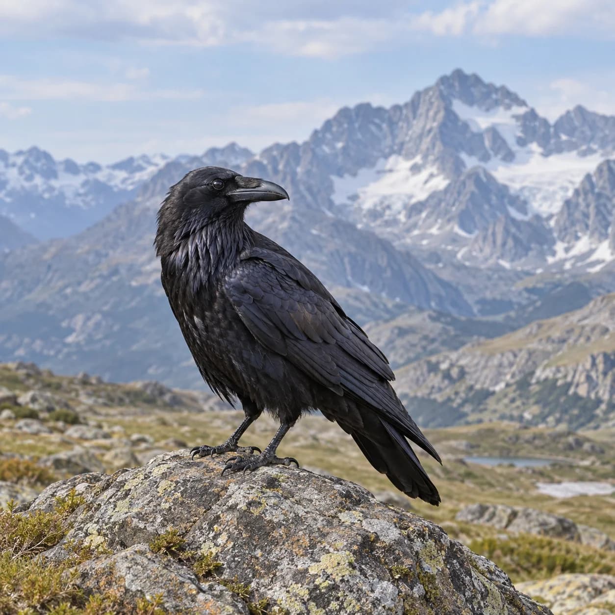 Realistic source: Common raven coloring page