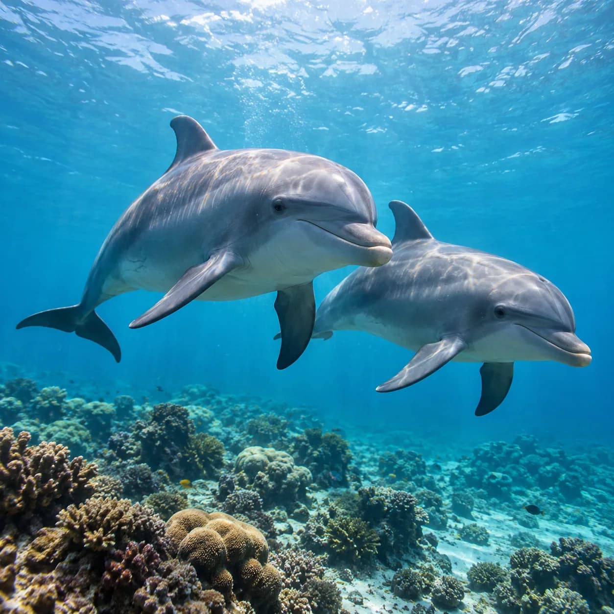 Photo réaliste: Coloriage de dauphins
