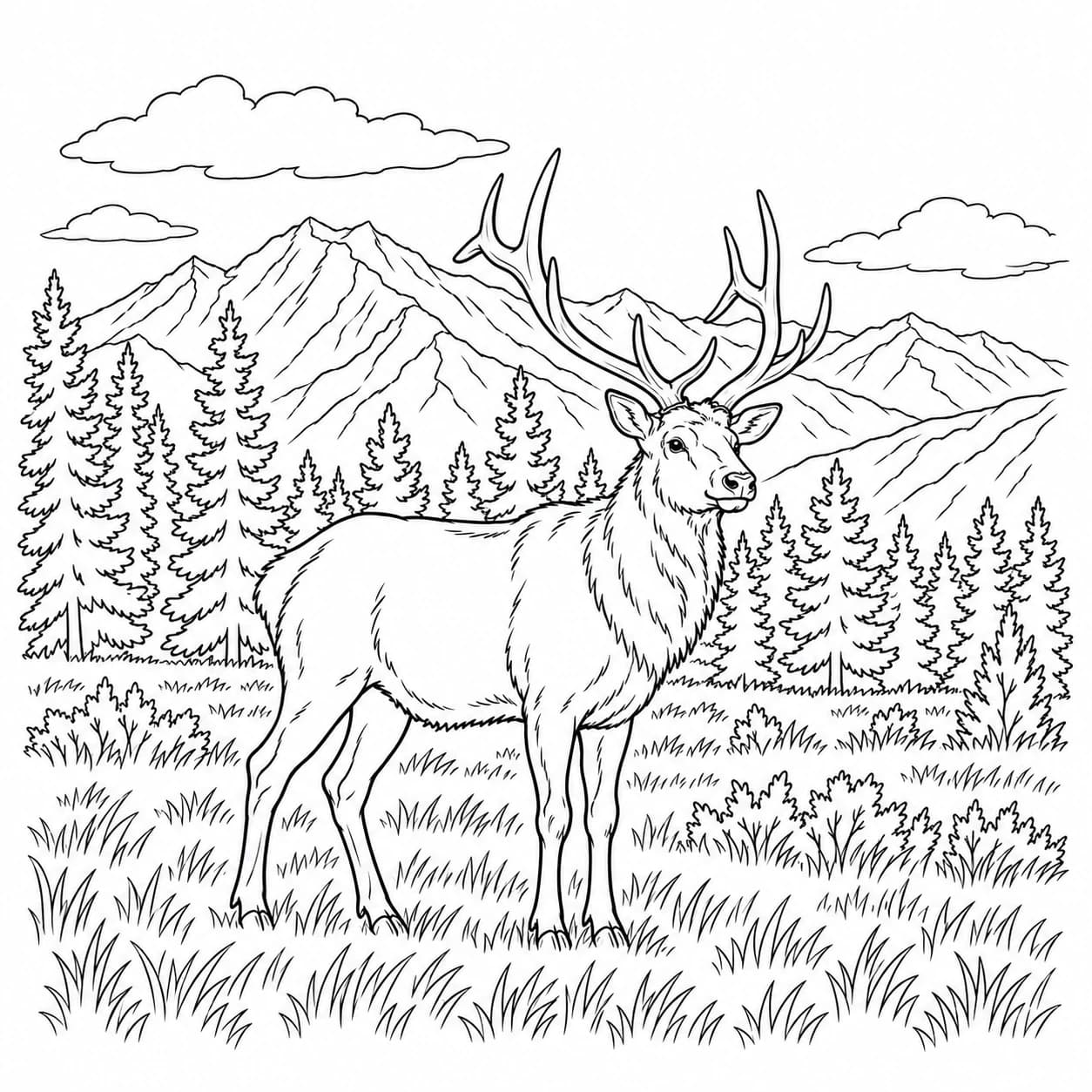 Coloring: Elk coloring page