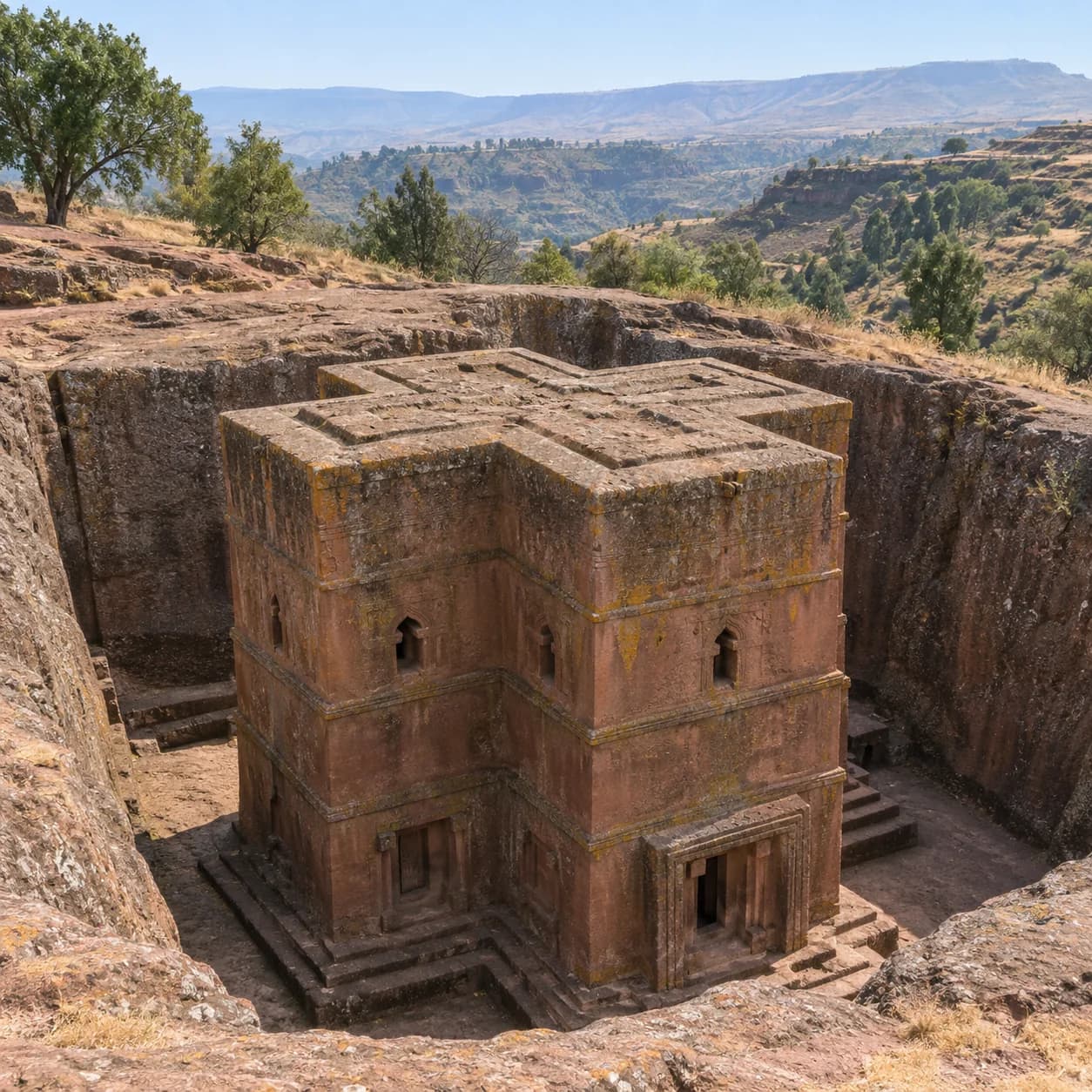 Realistic source: Ethiopia coloring page: Lalibela rock church