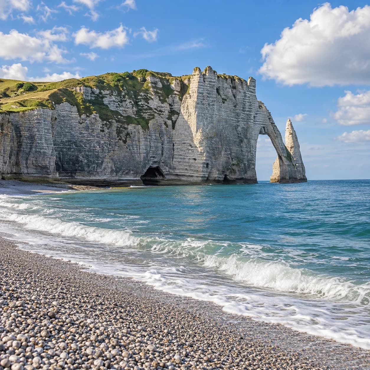 Photo réaliste: Coloriage des falaises d'Étretat