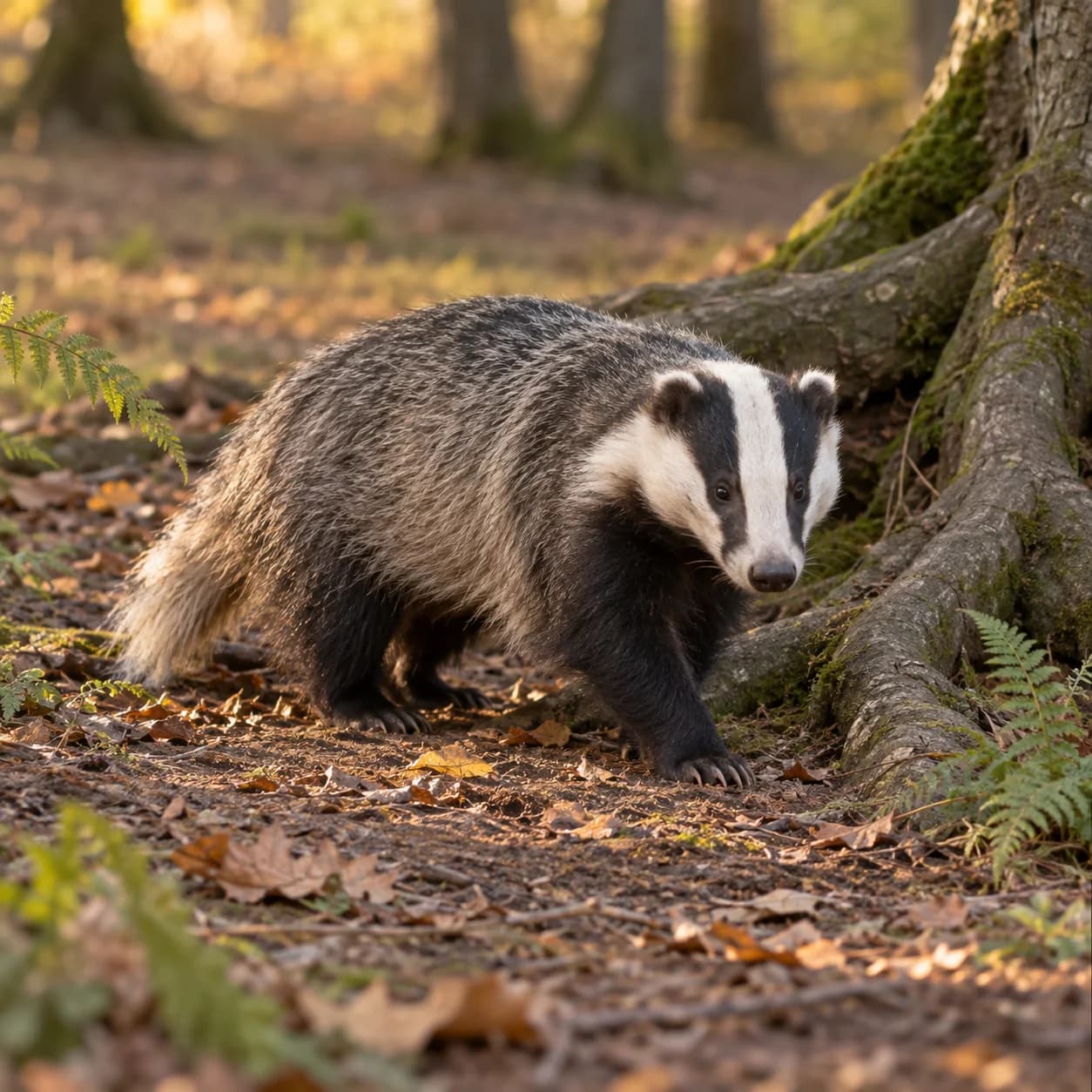 Realistic source: European badger coloring page