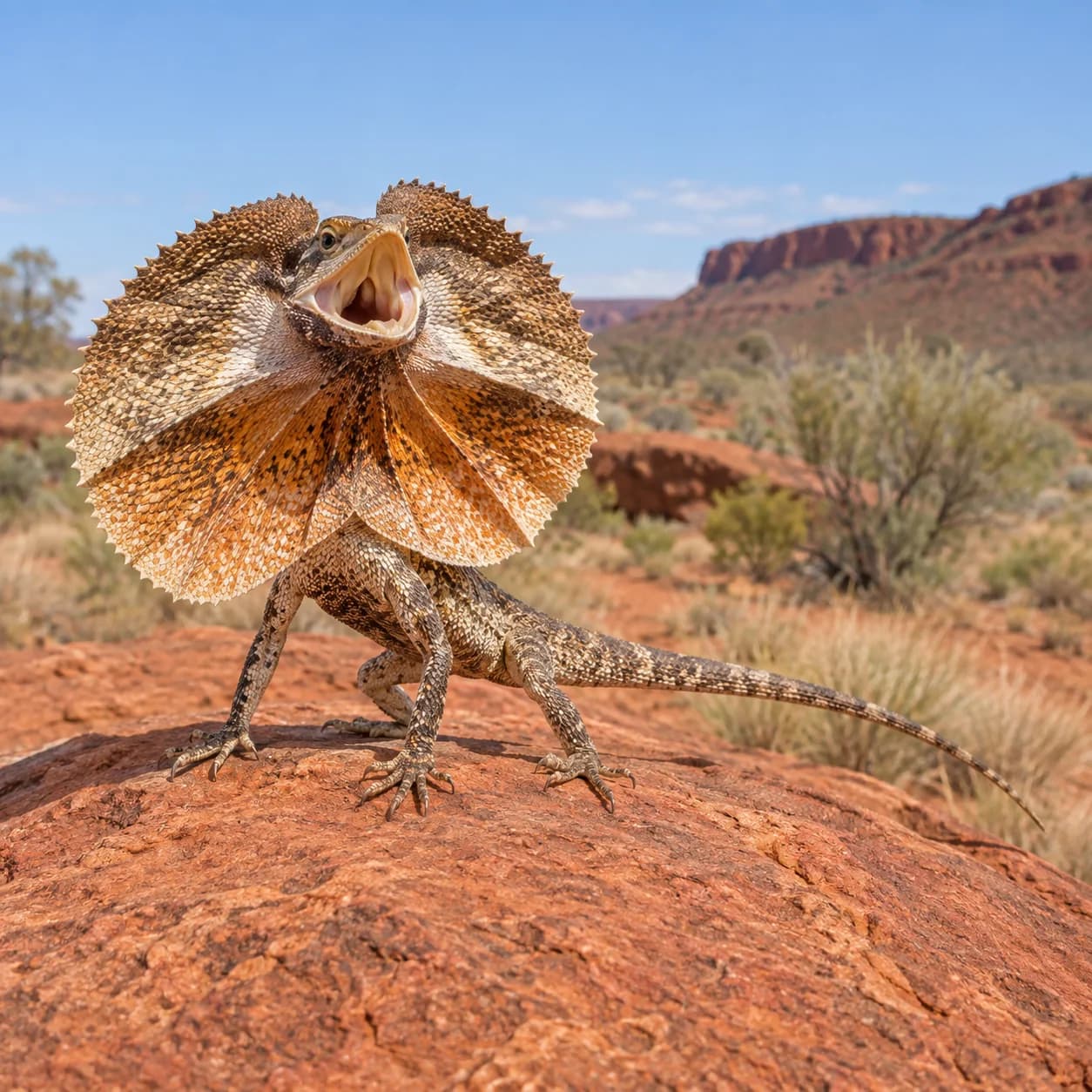 Foto realista: Dibujo de lagarto de gorguera para colorear