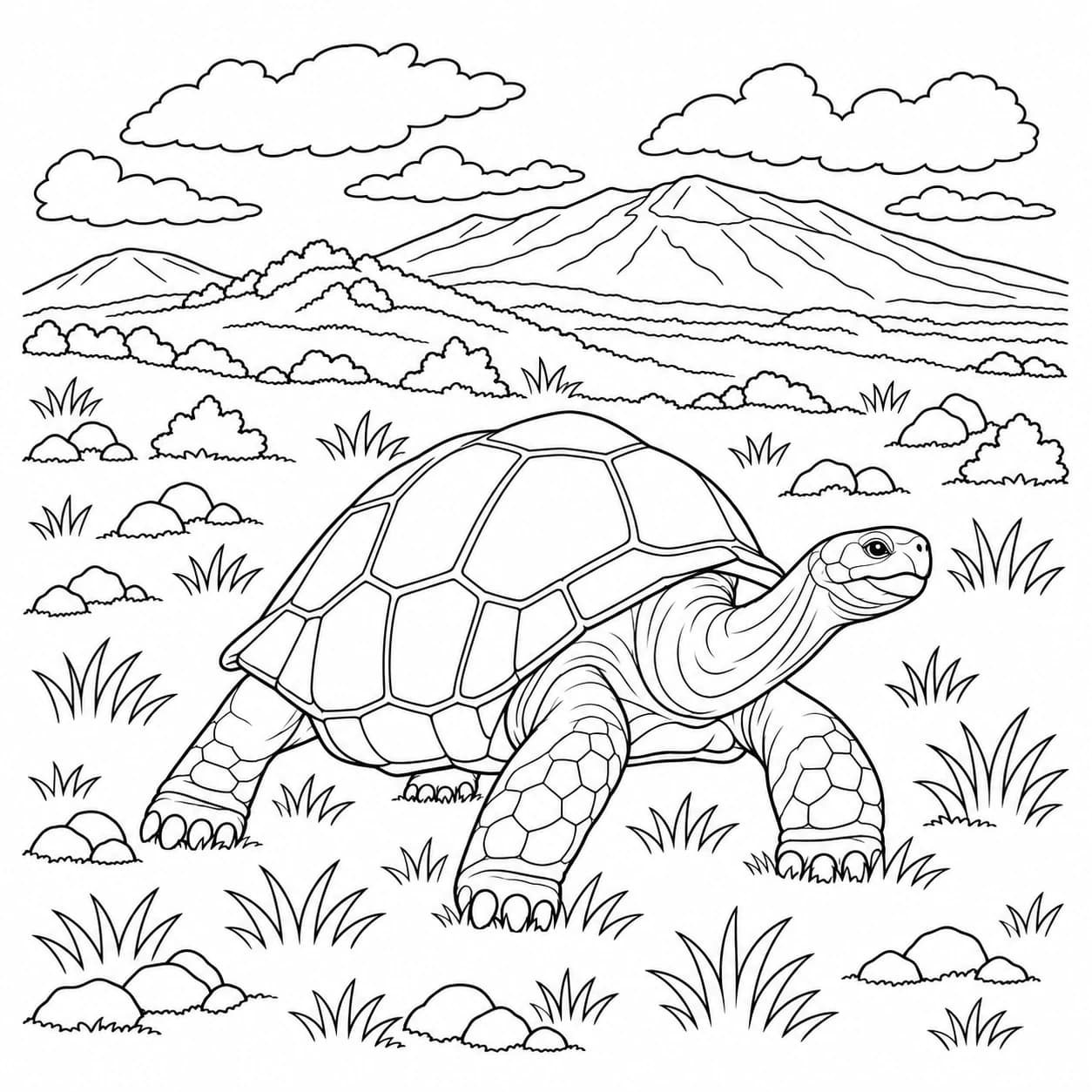 Coloring: Giant tortoise coloring page