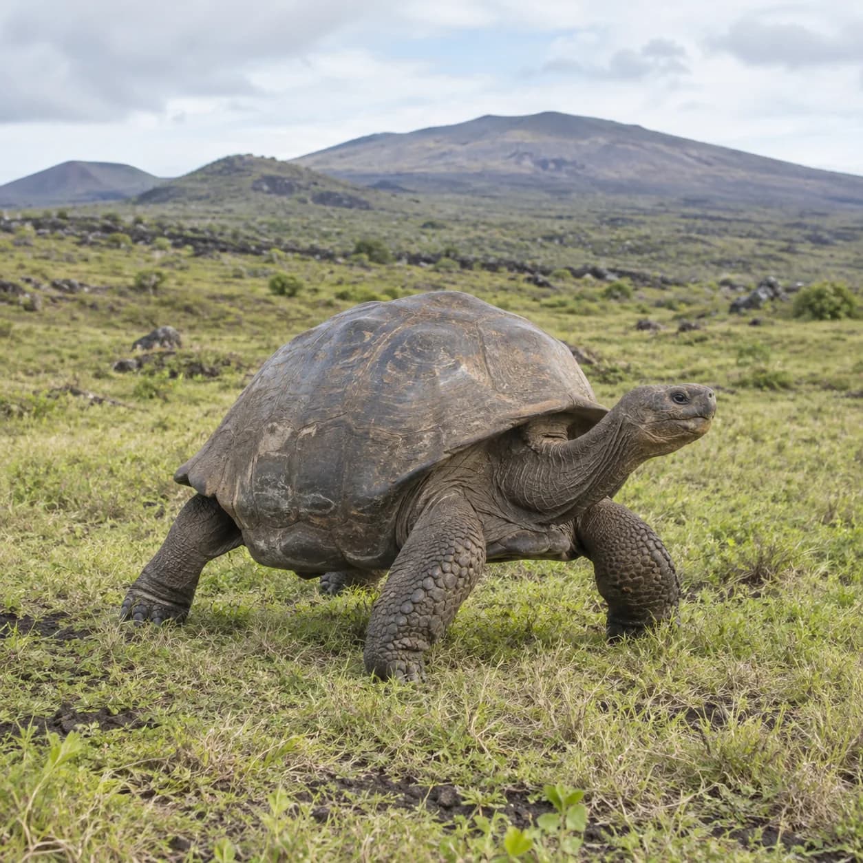 Realistic source: Giant tortoise coloring page