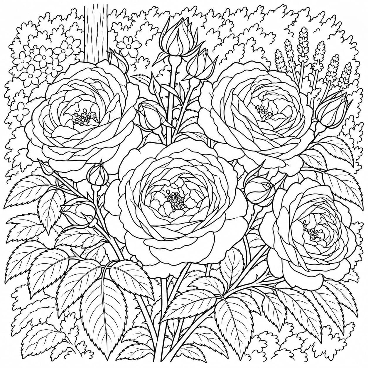 Coloring: Roses coloring page