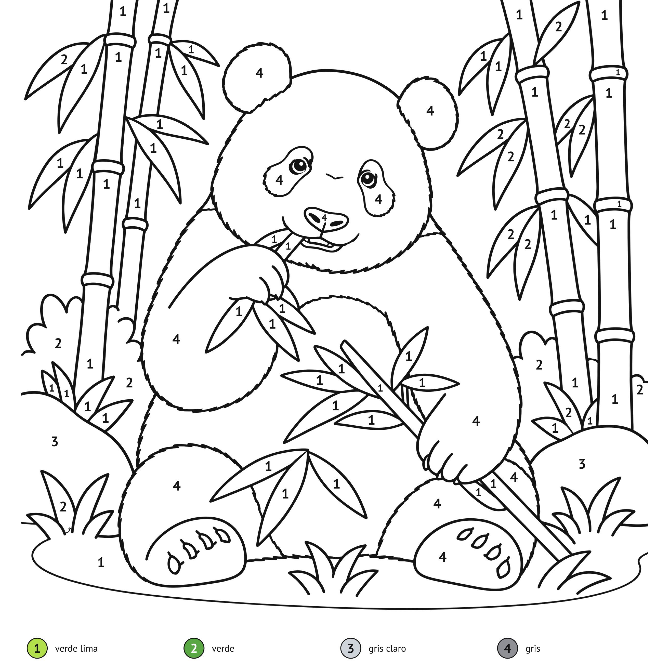 Por números: Panda gigante para colorear por números