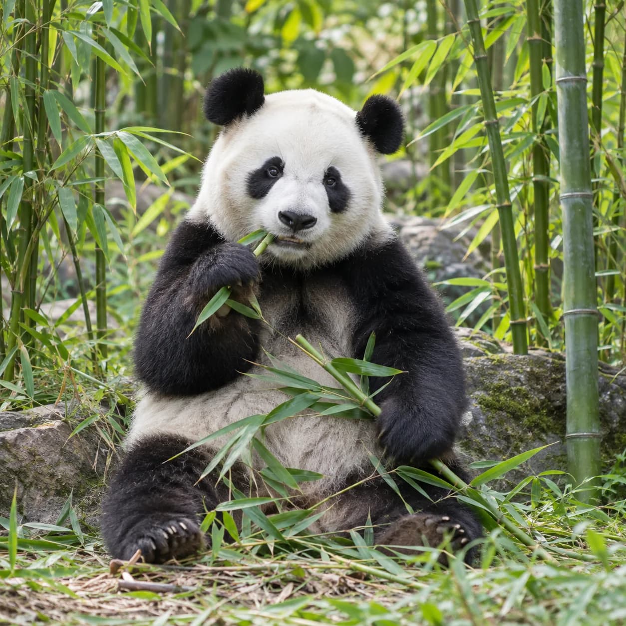 Realistic source: Giant panda color by number printable