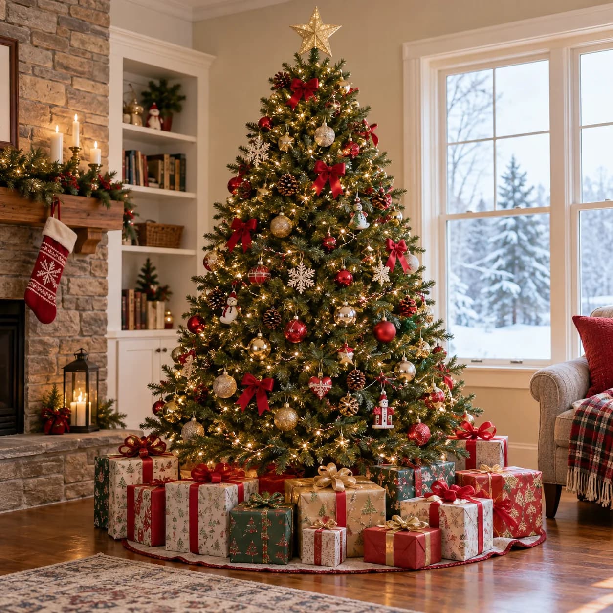 Realistic source: Christmas presents coloring page