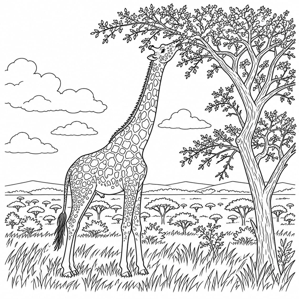 Coloriage: Coloriage de girafe