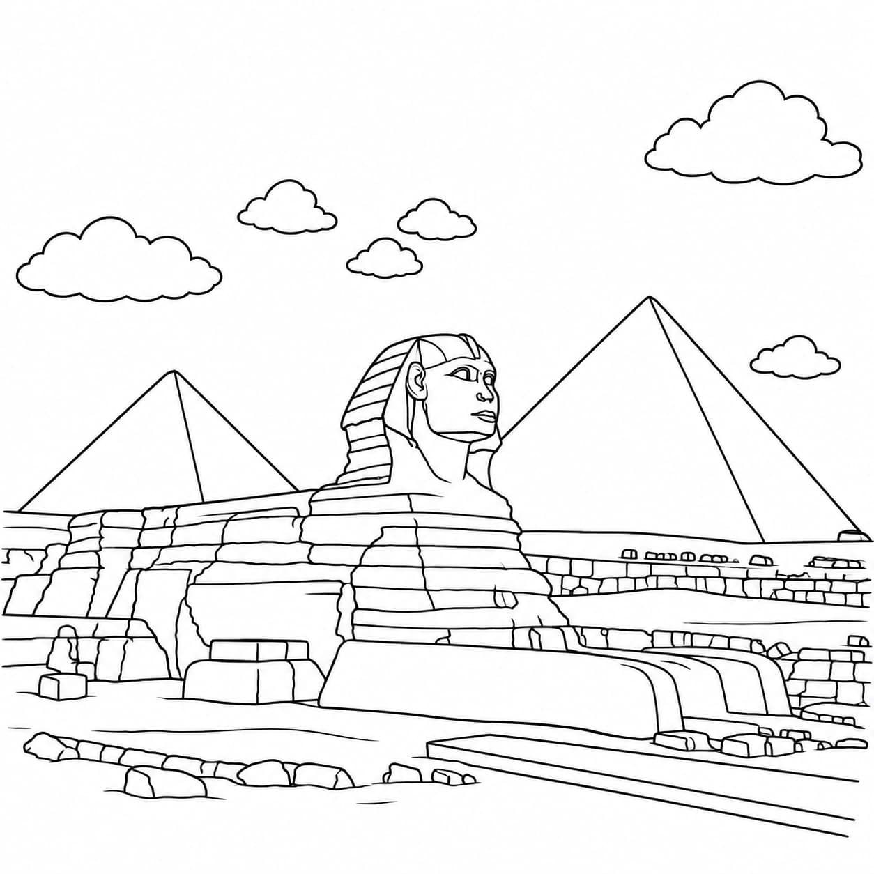 Coloring: Pyramids of Giza coloring page