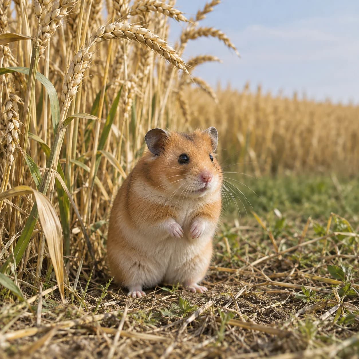 Realistic source: Golden hamster coloring page