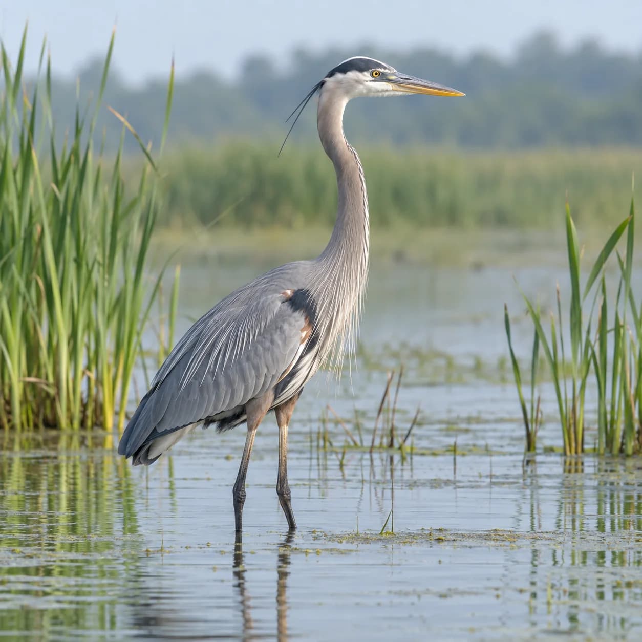 Realistic source: Great blue heron coloring page
