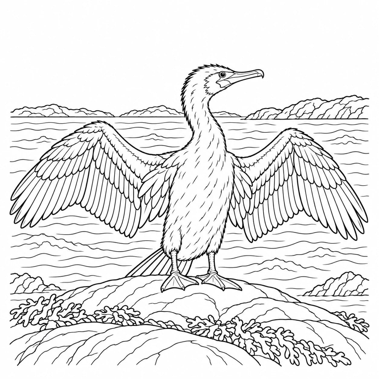 Coloring: Cormorant coloring page